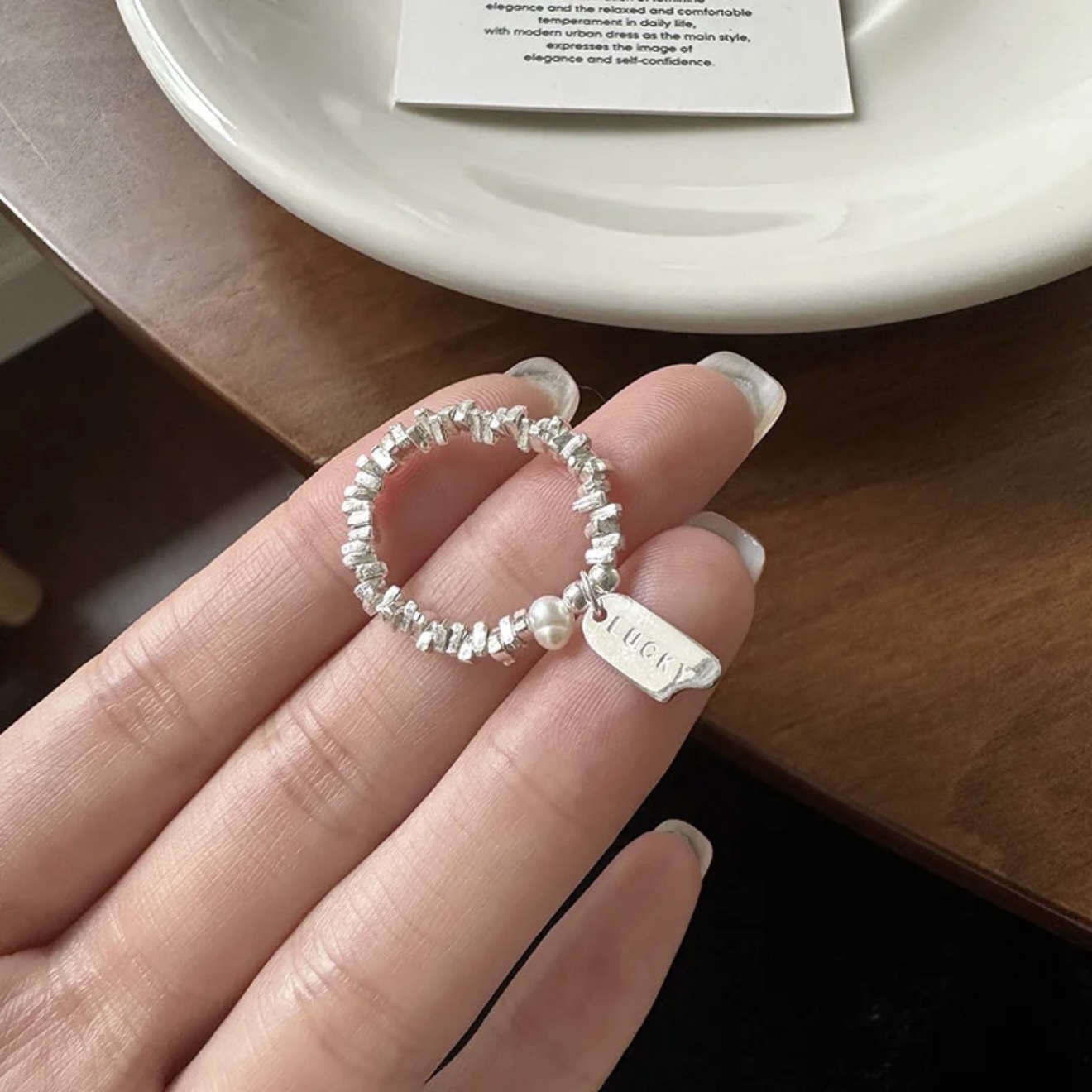 Gathered style silver ring